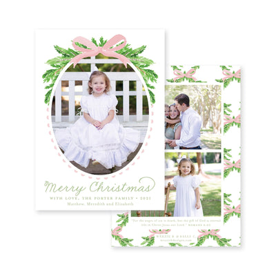 Evergreen Branch Vertical Christmas Card