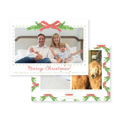 Evergreen Branch Horizontal Christmas Card