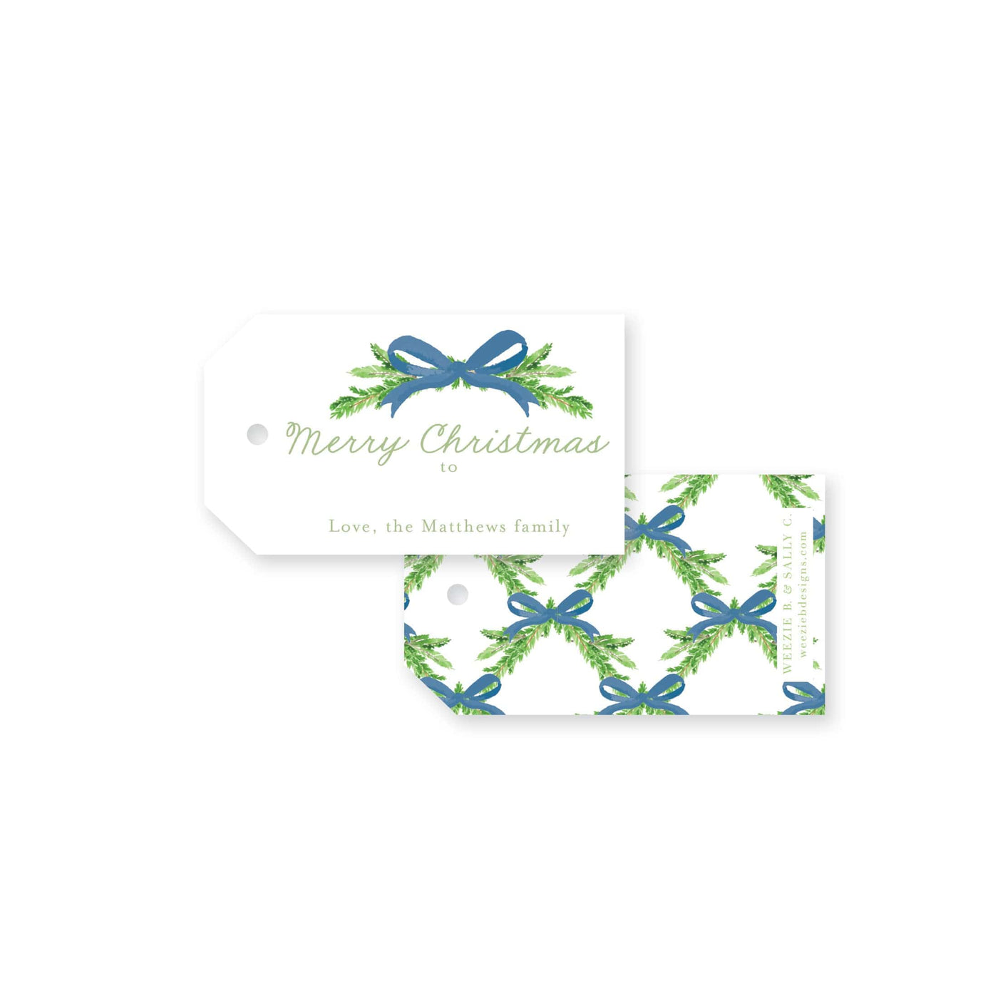 Evergreen Branch Christmas Tag