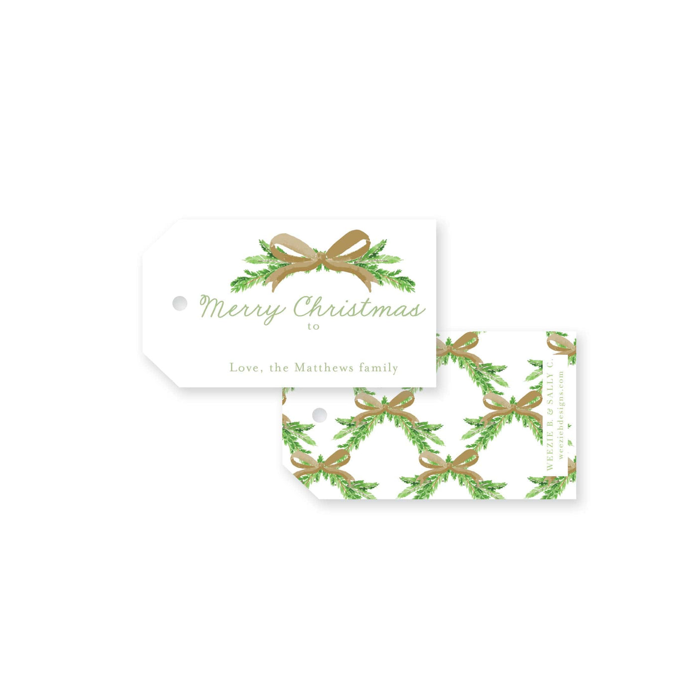 Evergreen Branch Christmas Tag