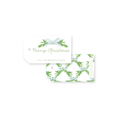 Evergreen Branch Christmas Tag