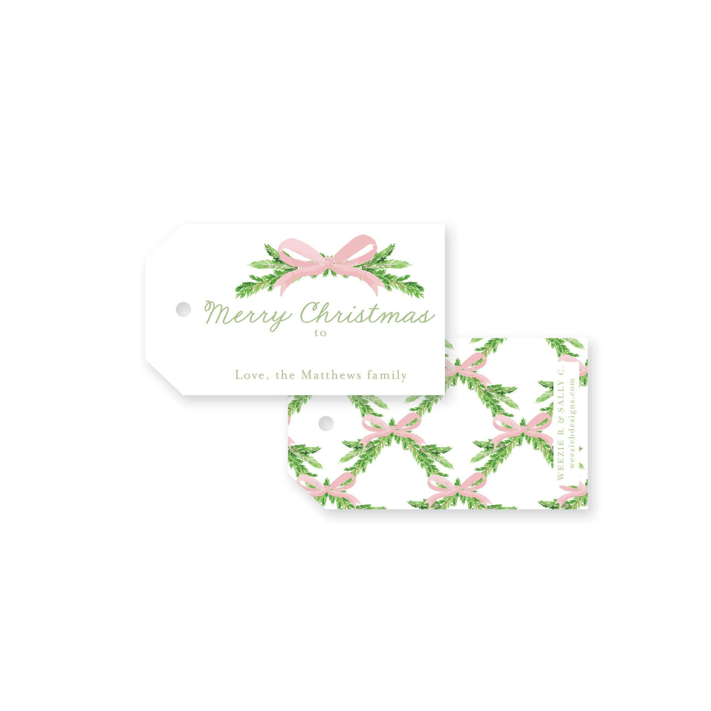Evergreen Branch Christmas Tag