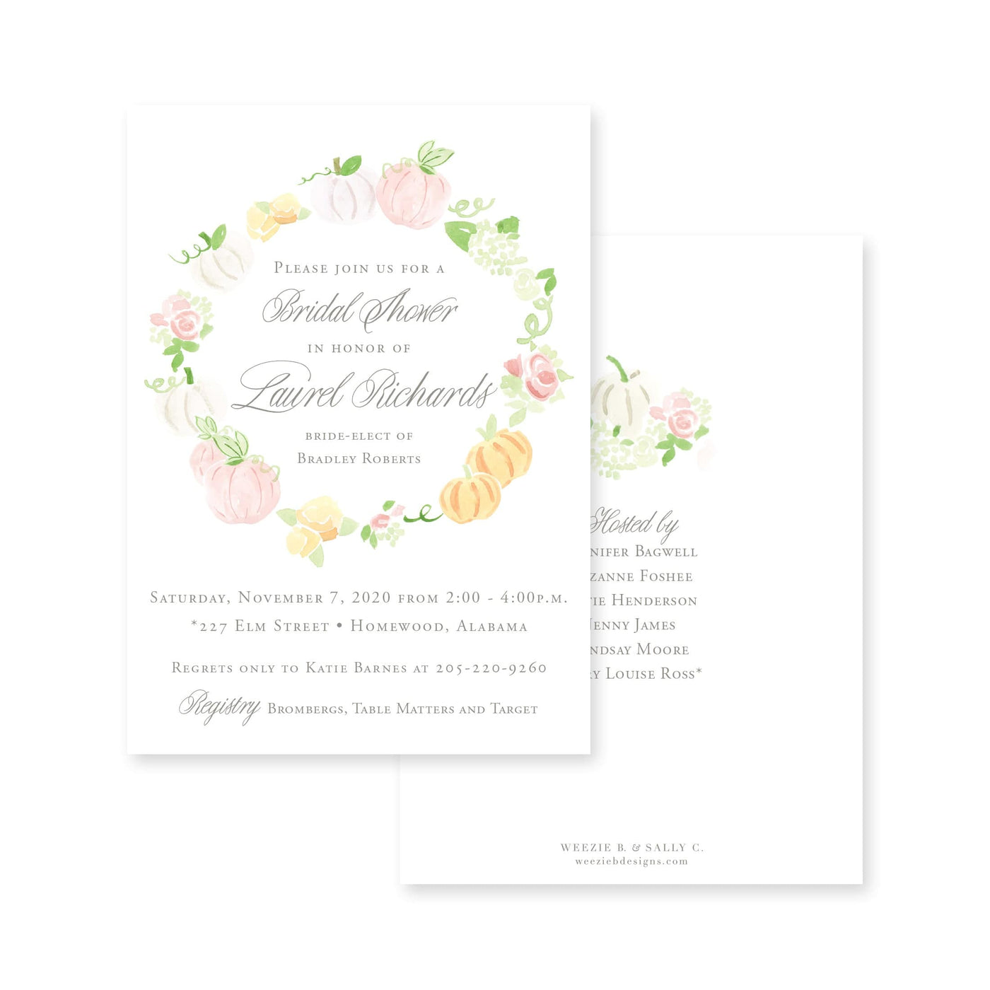 Pumpkin Floral Wreath Bridal Shower