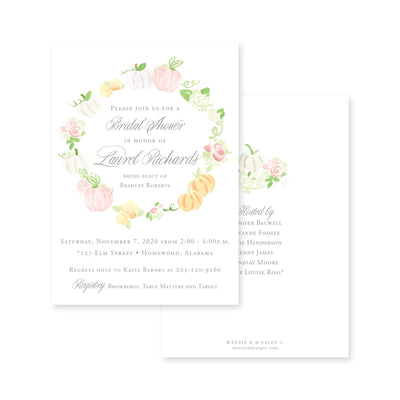 Pumpkin Floral Wreath Bridal Shower