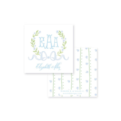 Sweet Watercolor Wreath and Bow Calling Card