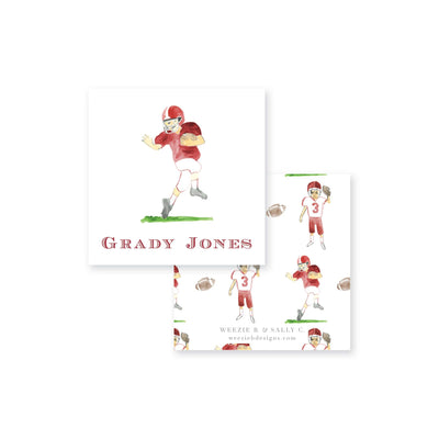 Football Players Watercolor Calling Card