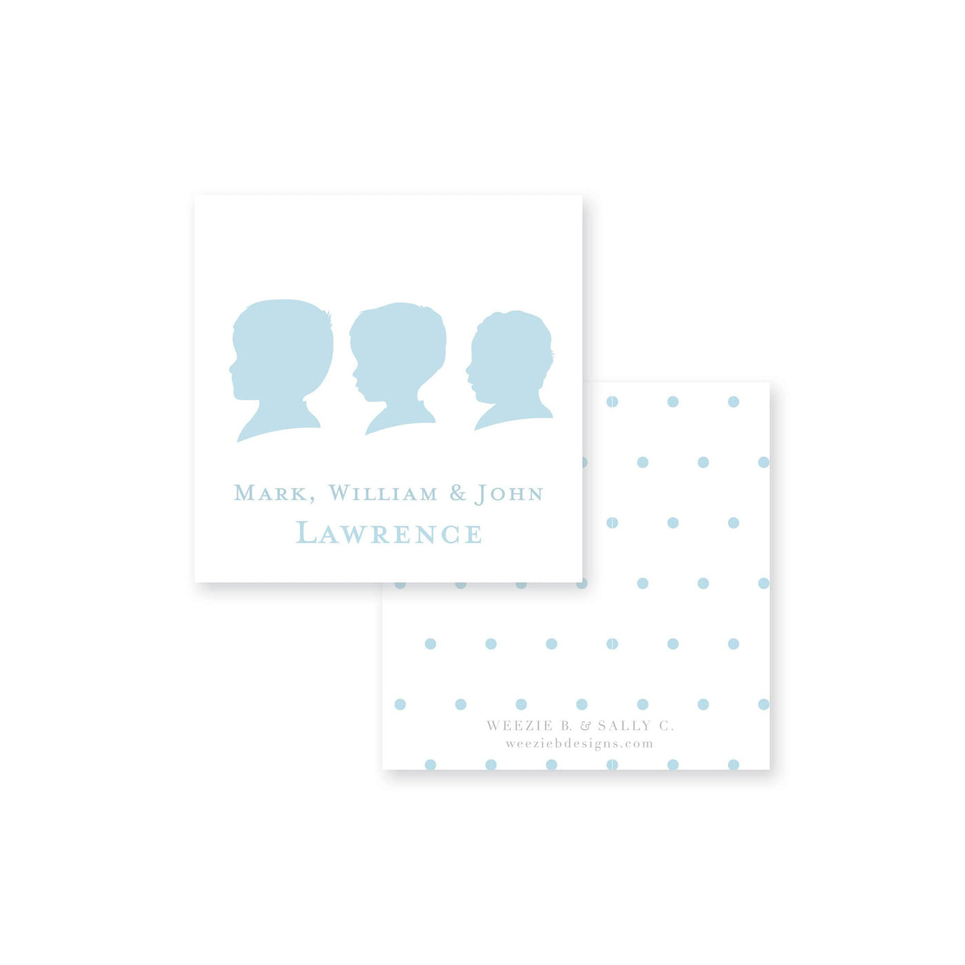 Sweet Sibling Silhouette Calling Card