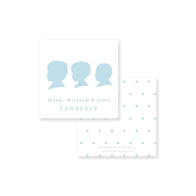 Sweet Sibling Silhouette Calling Card