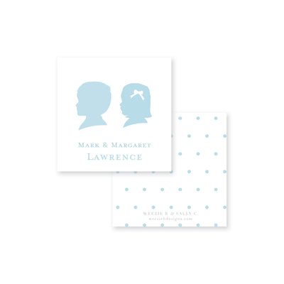 Sweet Sibling Silhouette Calling Card