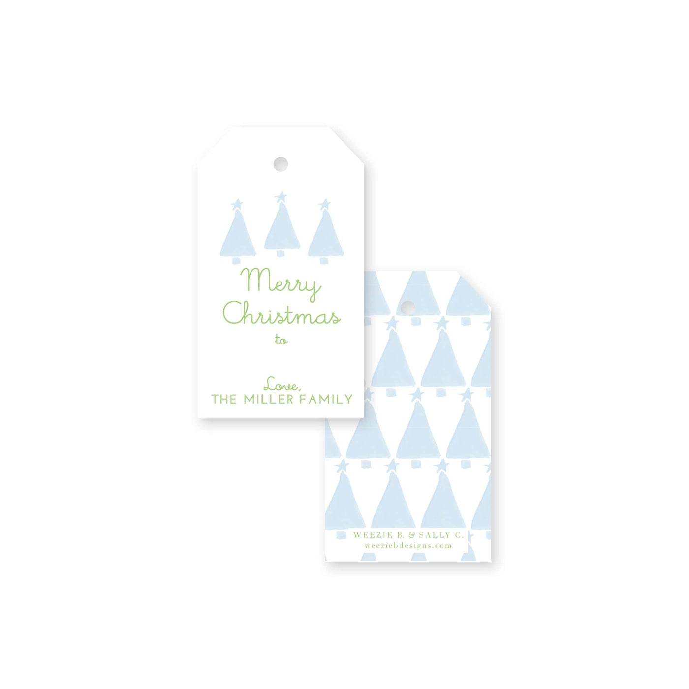 Cool Calm Trees Christmas Tag