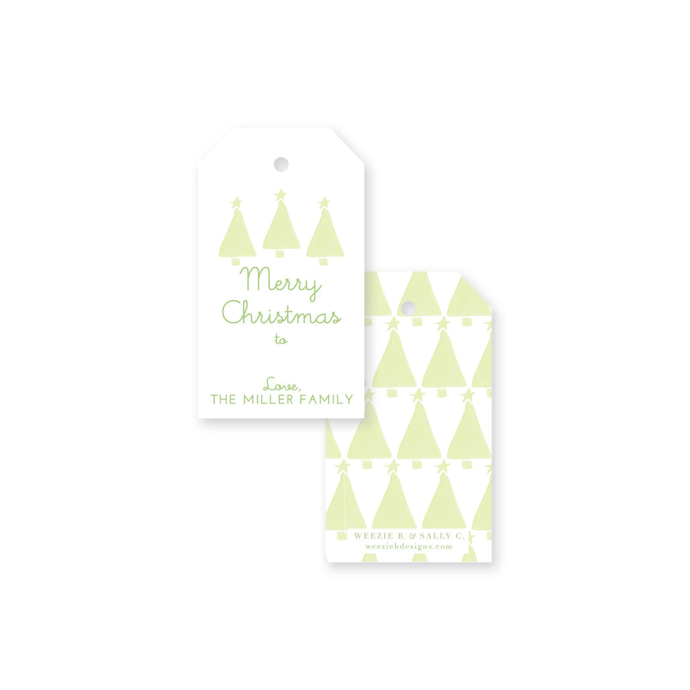 Cool Calm Trees Christmas Tag