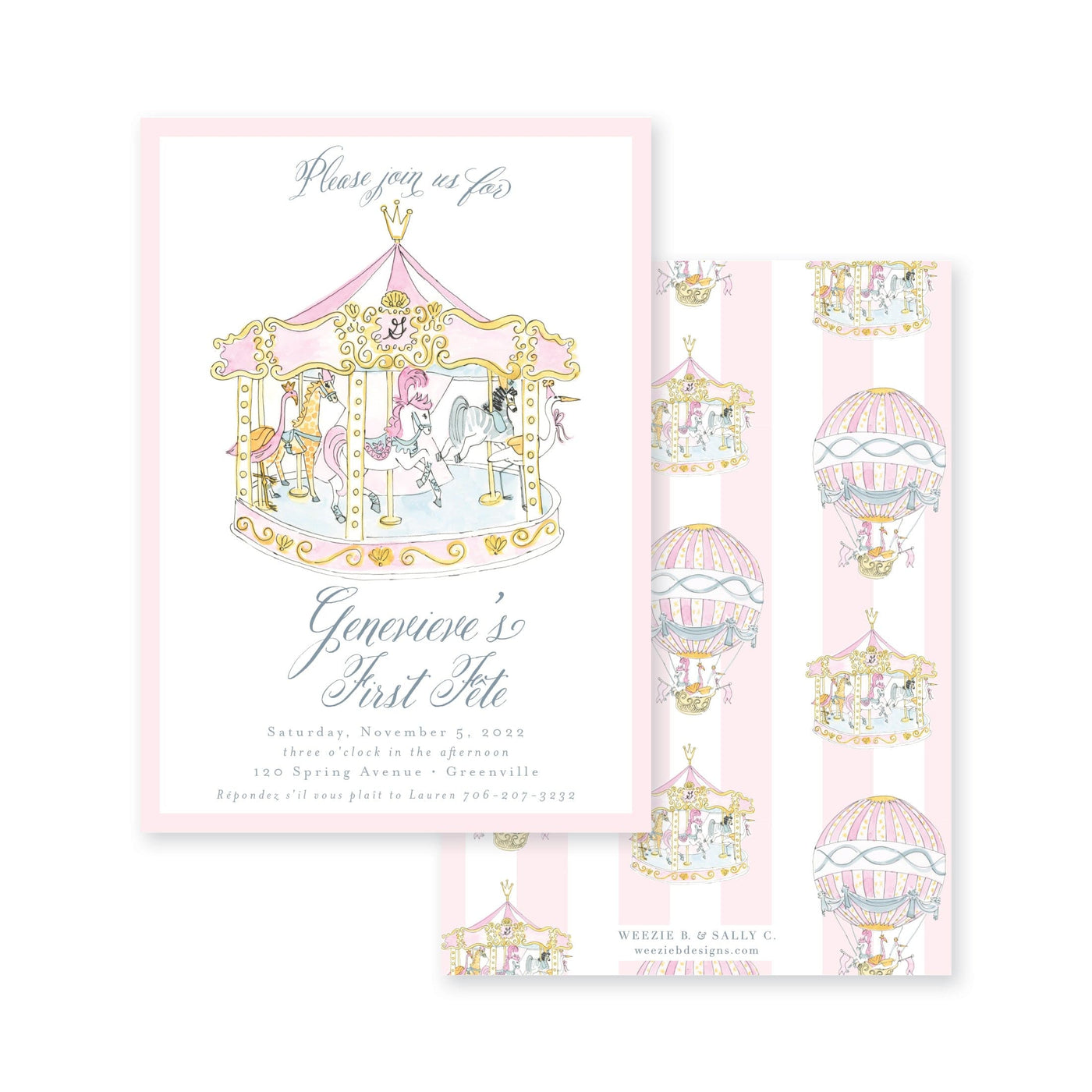 Carousel Fête Hot Air Balloon Birthday