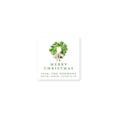 Chic Wreath Christmas Gift Stickers