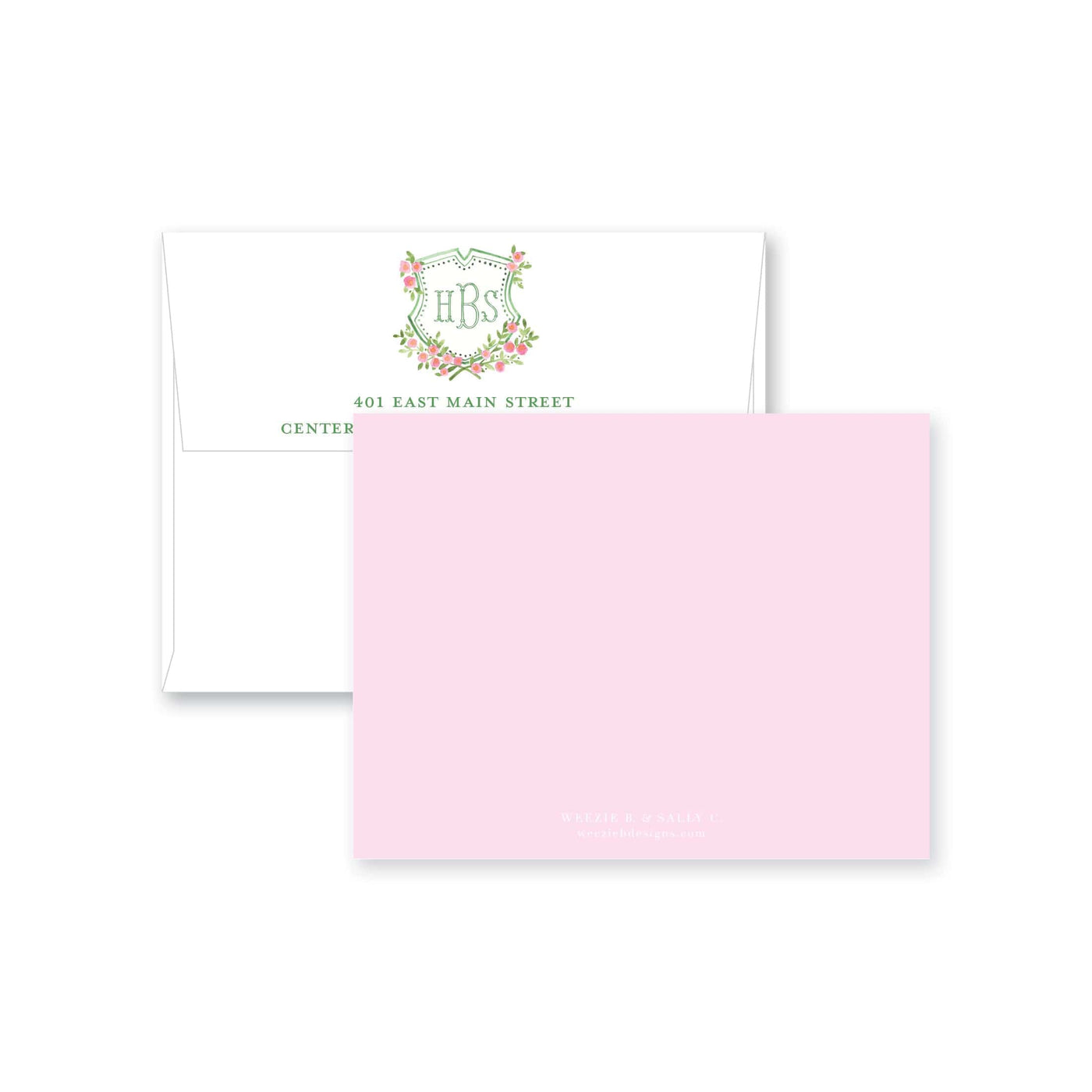 Crest 4 Camelia Flat Note Card