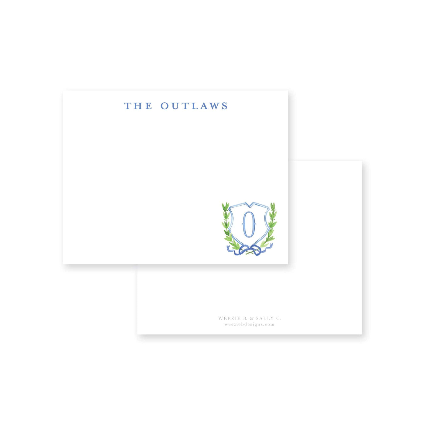 Crest 5 in Watercolor Flat Note Card