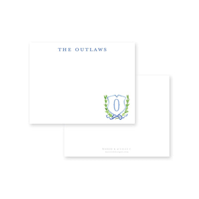 Crest 5 in Watercolor Flat Note Card