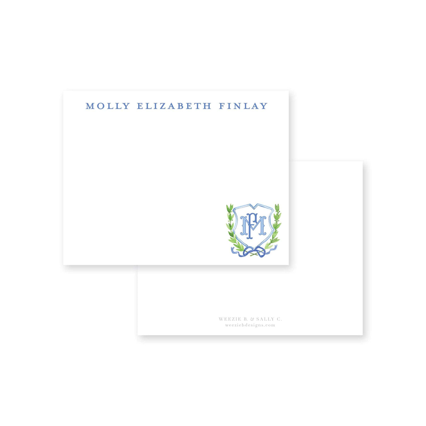 Crest 5 in Watercolor Flat Note Card