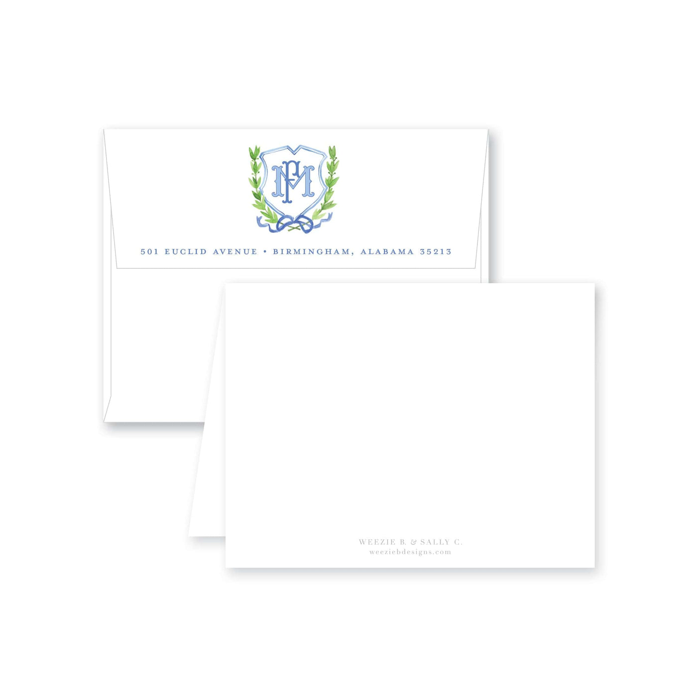 Crest 5 in Watercolor Folded Note Card