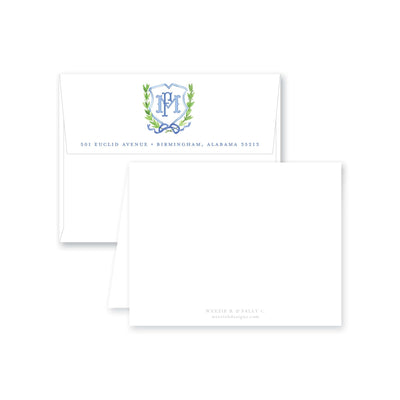 Crest 5 in Watercolor Folded Note Card