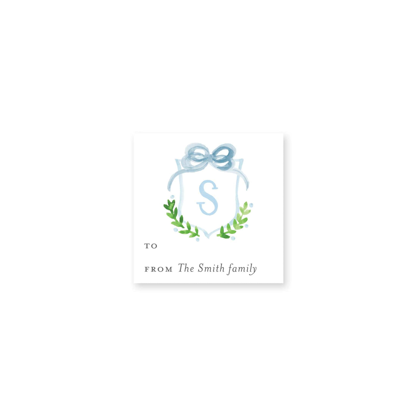 Crest With Big Bow Christmas Gift Stickers