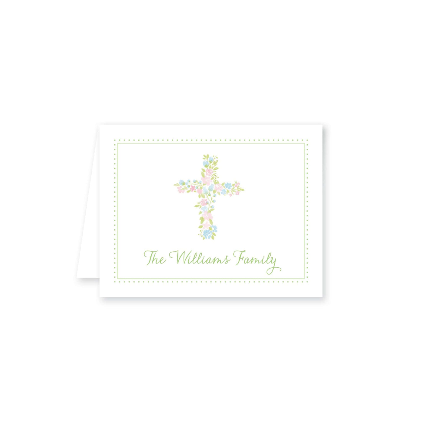Watercolor Floral Cross Folded Note Card