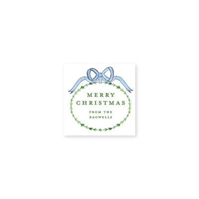 Dainty Greenery and Bow Christmas Gift Stickers
