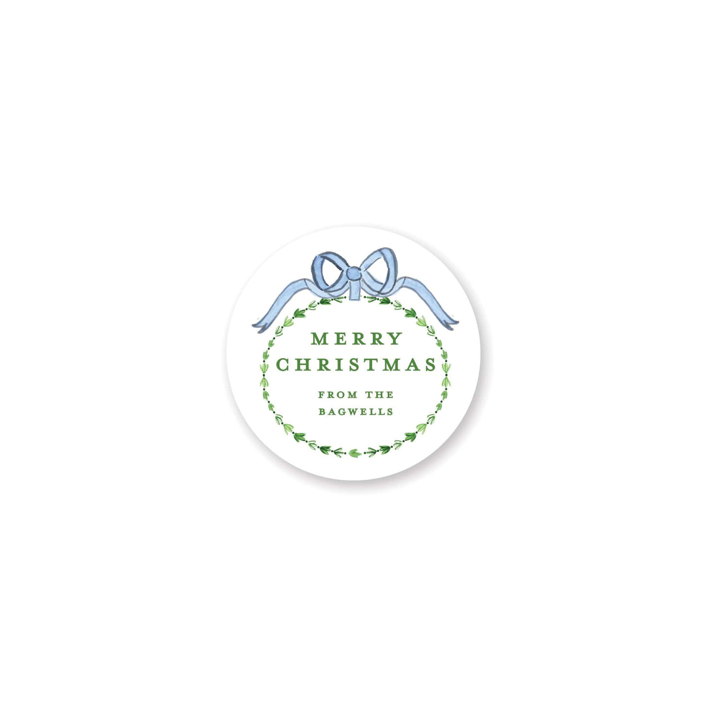 Dainty Greenery and Bow Christmas Gift Stickers