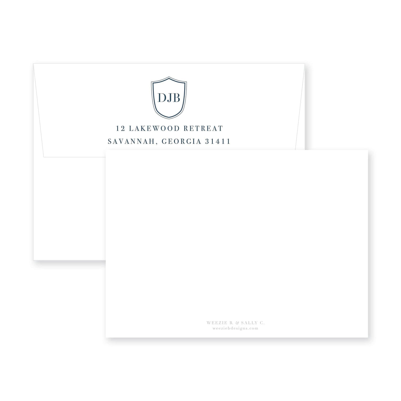 Dapper Crest Horizontal Flat Note Card