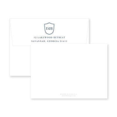 Dapper Crest Horizontal Flat Note Card