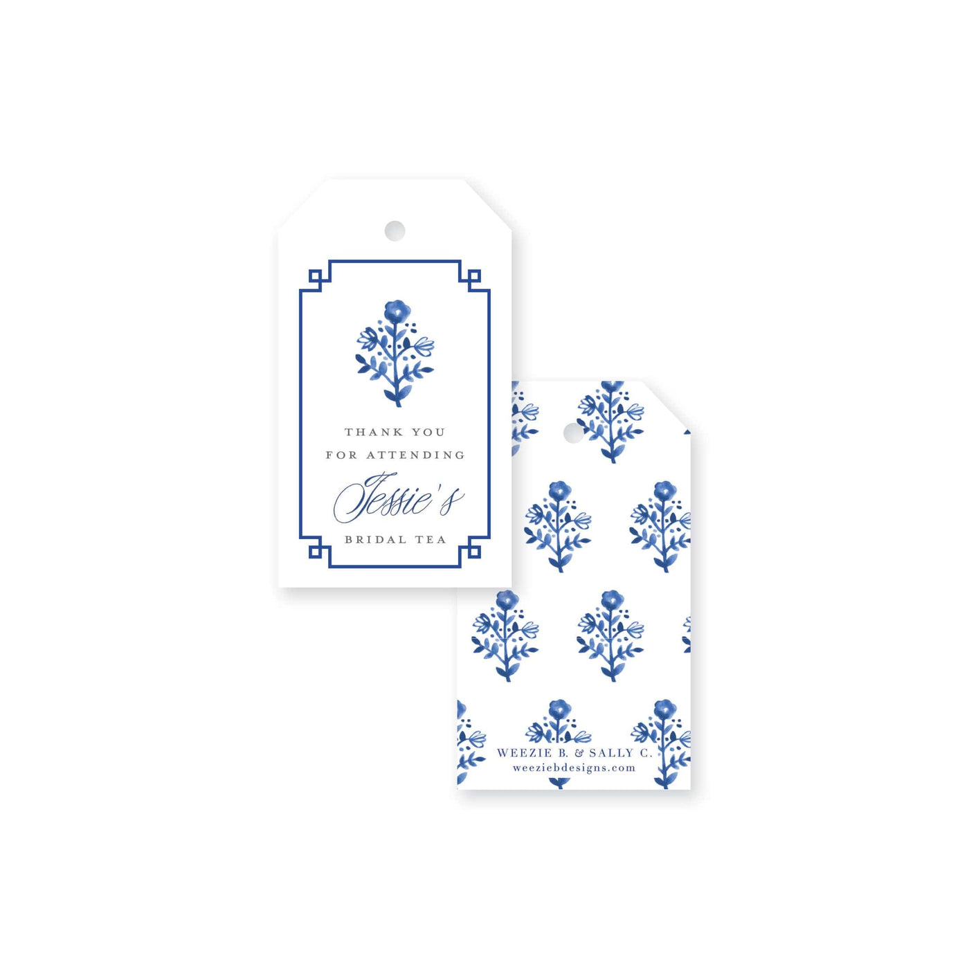 Delft Flowers Thank You Gift Tag