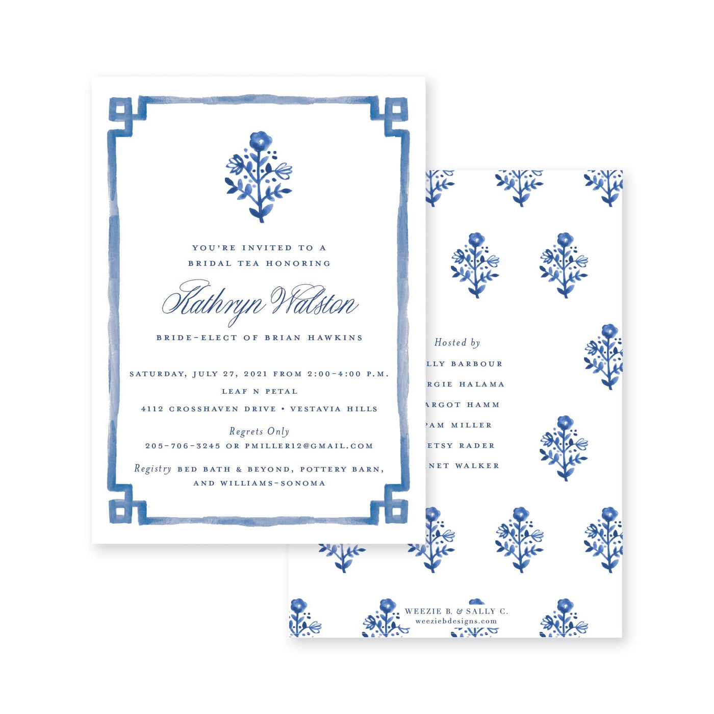 Delft Flowers Bridal Shower