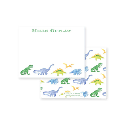 Dinosaur March Flat Note Card