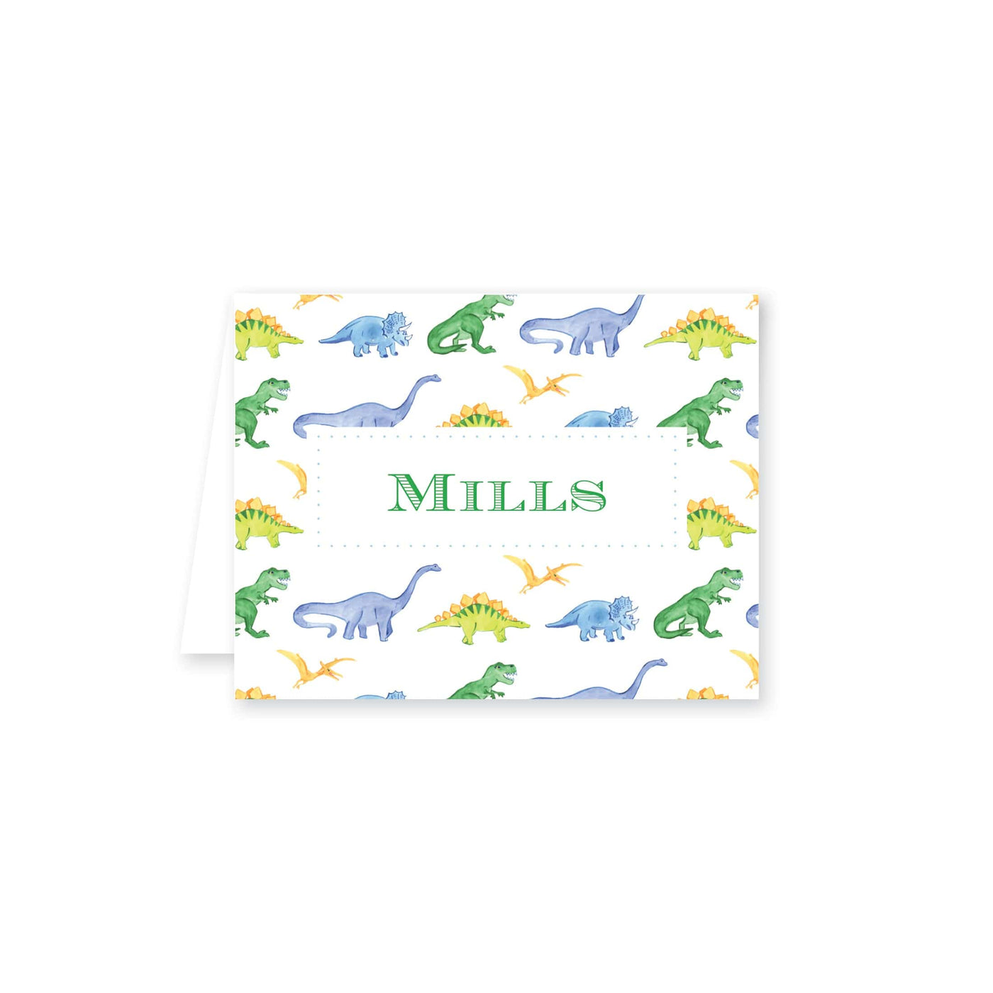 Dinosaur March Folded Note Card
