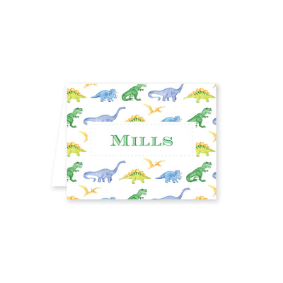 Dinosaur March Folded Note Card