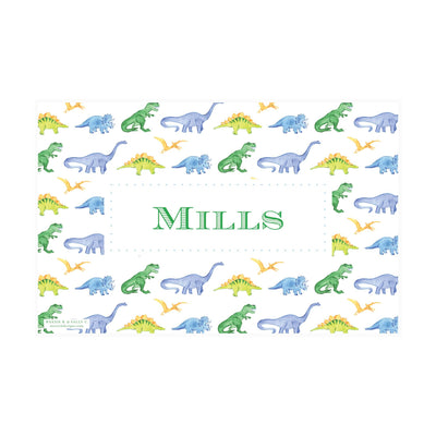 Watercolor Dinosaur March Placemat