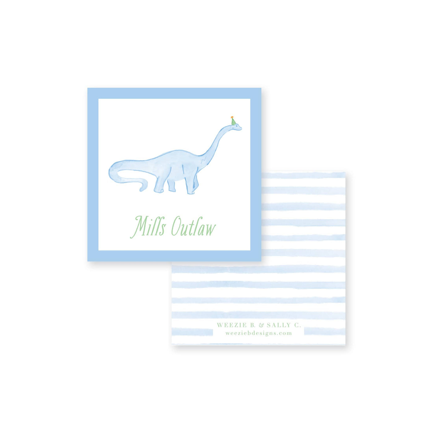 Big Blue Dinosaur Calling Card