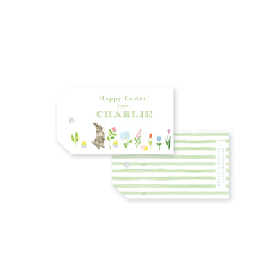 Easter Flowers Bunny Gift Tag