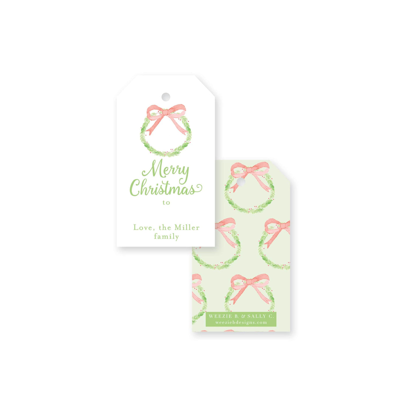 Evergreen Bough Christmas Gift Tag