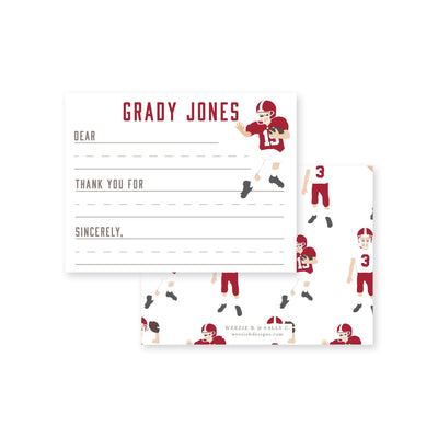 Football Players Fill-In Flat Note Card