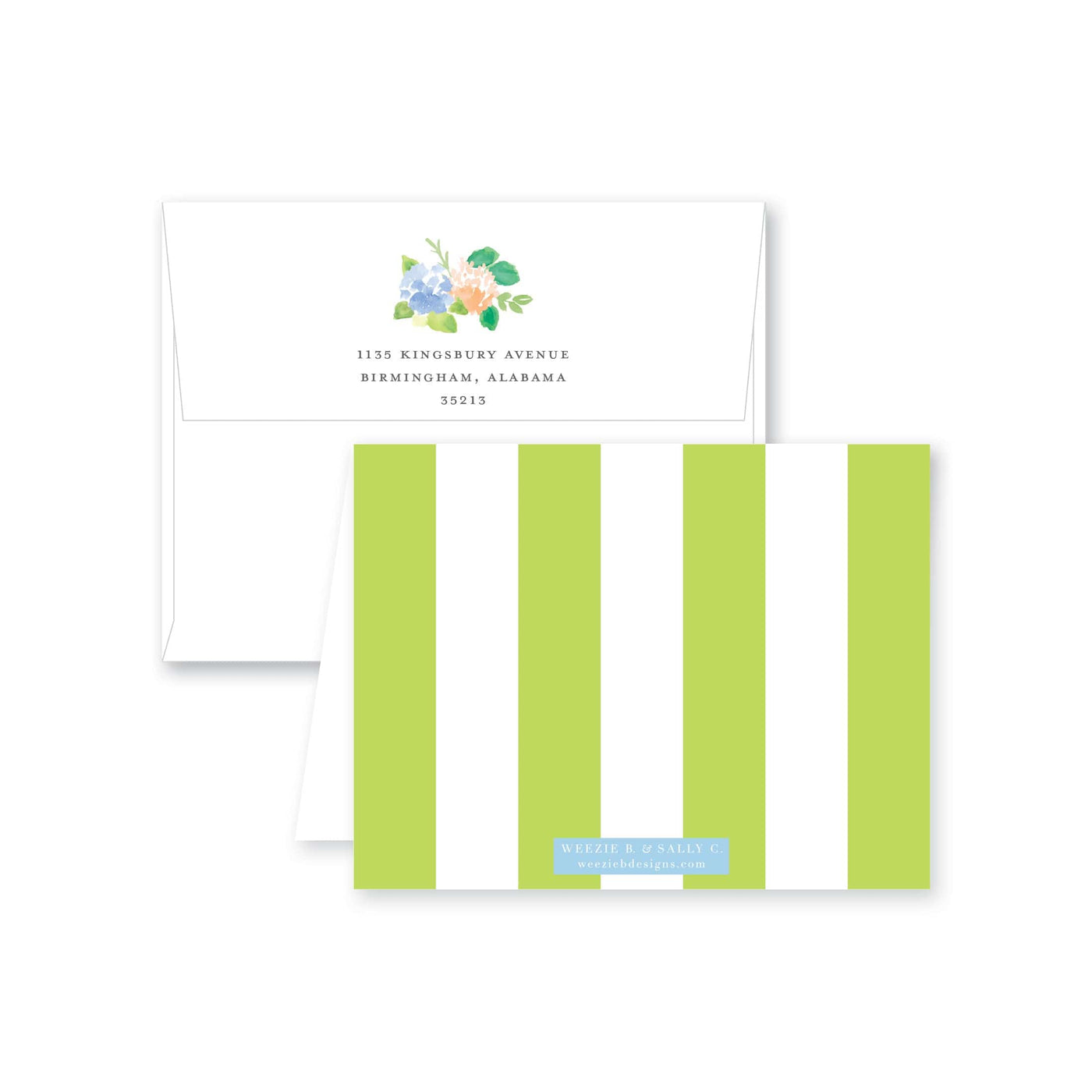 Floral with an Edge Folded Note Card
