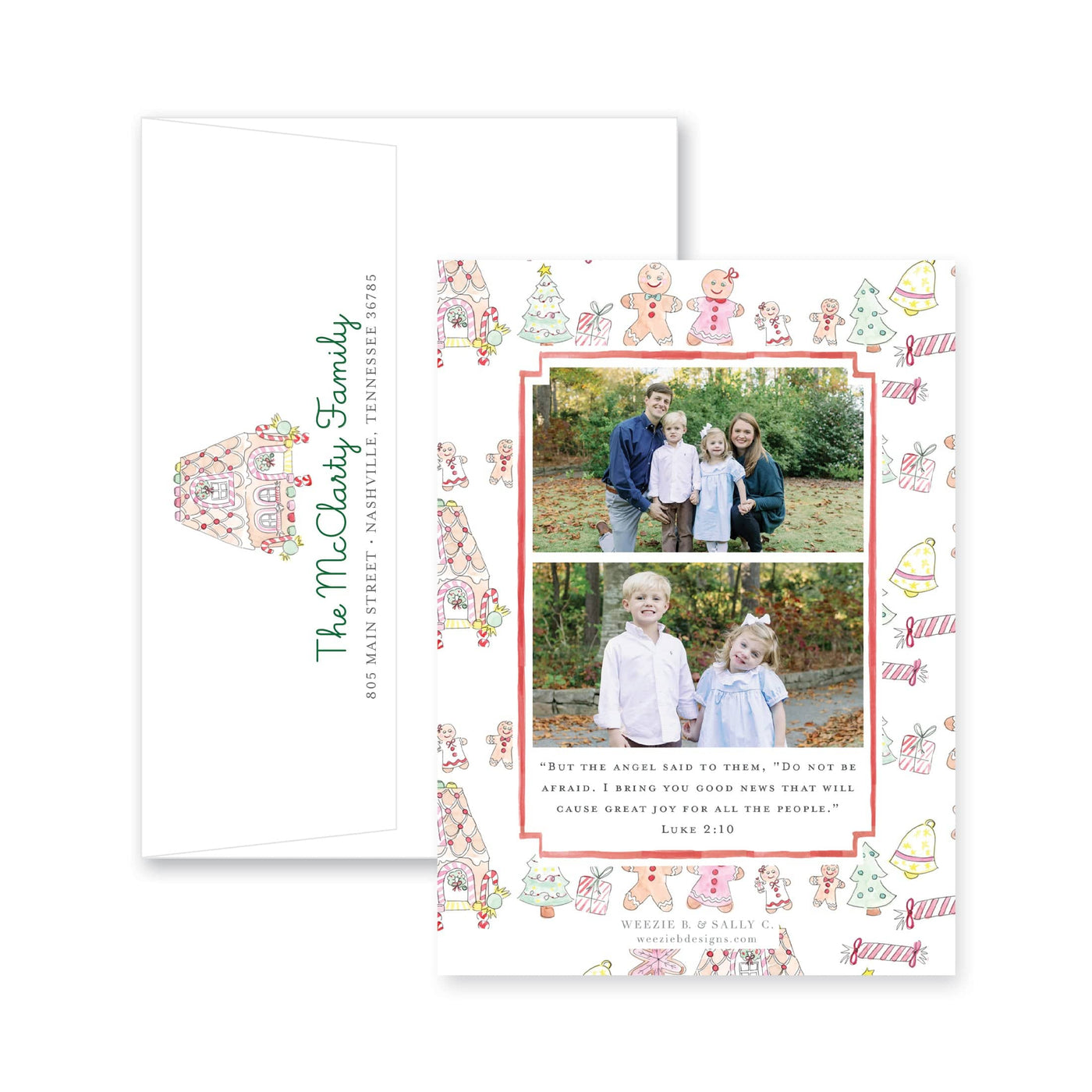 Gingerbread Icons Vertical Christmas Card