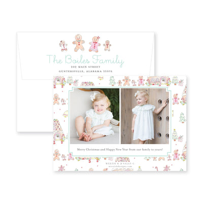Gingerbread Family Horizontal Christmas Card