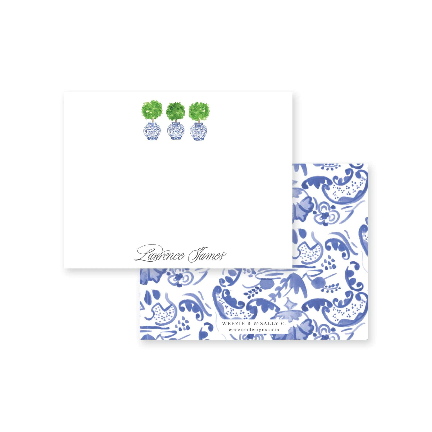 Ginger Jar Topiary Flat Note Card