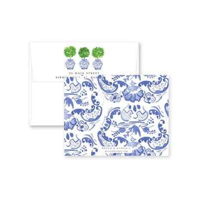 Ginger Jar Topiary Flat Note Card