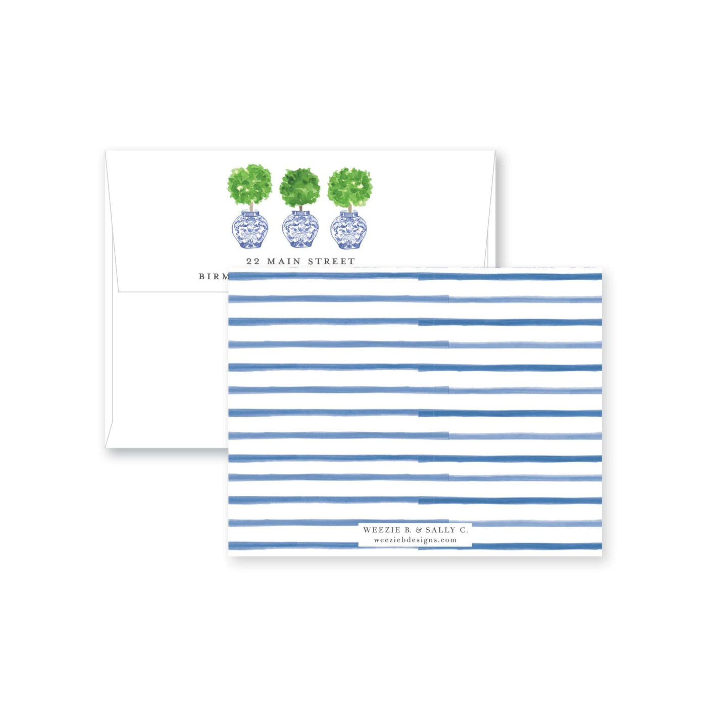 Ginger Jar Topiary Flat Note Card