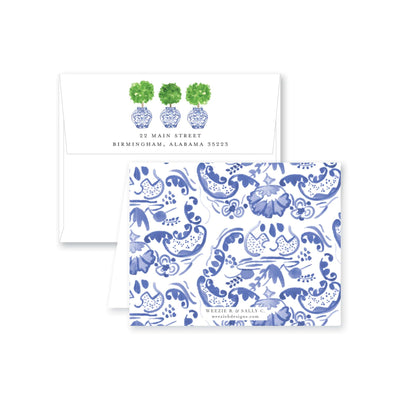 Ginger Jar Topiary Folded Note Card