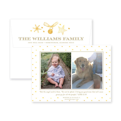 Happy Golden Days Icons Horizontal Christmas Card