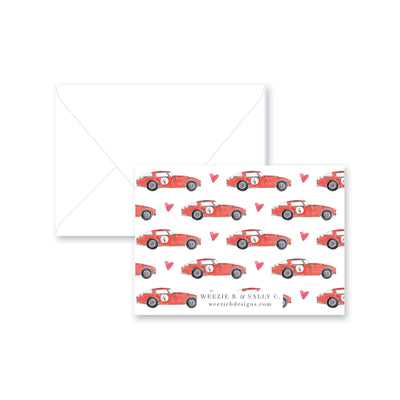 Heart Race Vintage Car Valentine