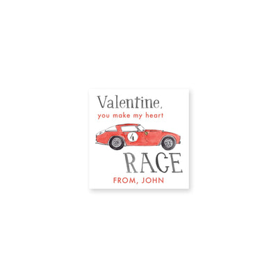 Heart Race Vintage Car Valentine