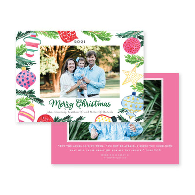 Heirloom Ornaments Horizontal Christmas Card